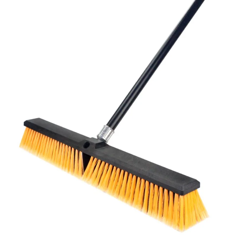 

Large long-handled hard-bristled floor brush board