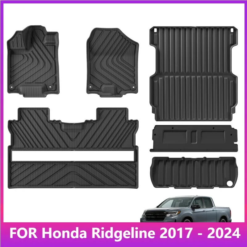 

Коврики для Honda Ridgeline 2017-2024 TPE 3D Автомобильные коврики Подкладка для багажника Коврик для багажника без запаха Аксессуары для лотка Черный