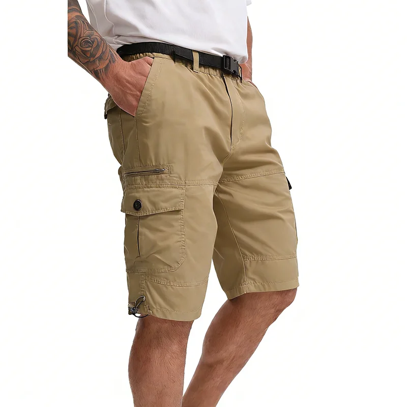 Men's Work Shorts Multi-Pocket Button-Decorated Tactical Work Pants Spring/Summer Sports Hiking Everyday Work Pants High Quality
