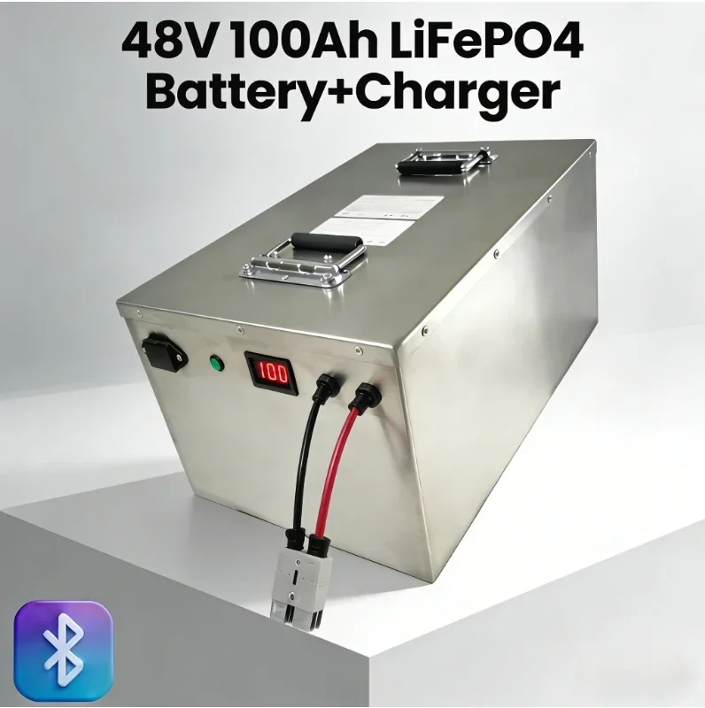 

Инверторная система резервного питания: аккумулятор LiFePO4 48В 100Ач | Стабильное приложение Bluetooth BMS, высокая емкость для инверторов для дома и бизнеса.