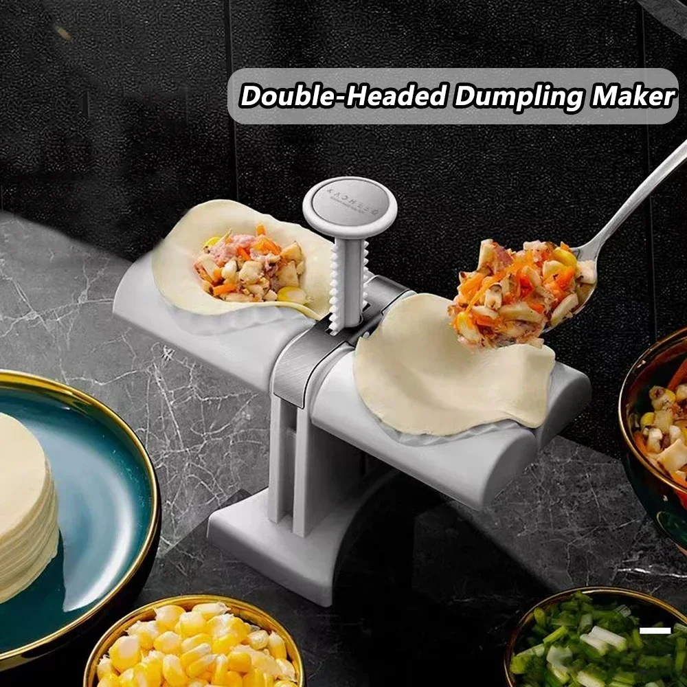 Automatic Dumpling Maker Mould Machine Household Press Double Head Wrapper Dumpling Pastry Making Empanadas Pierogi Kitchen Tool