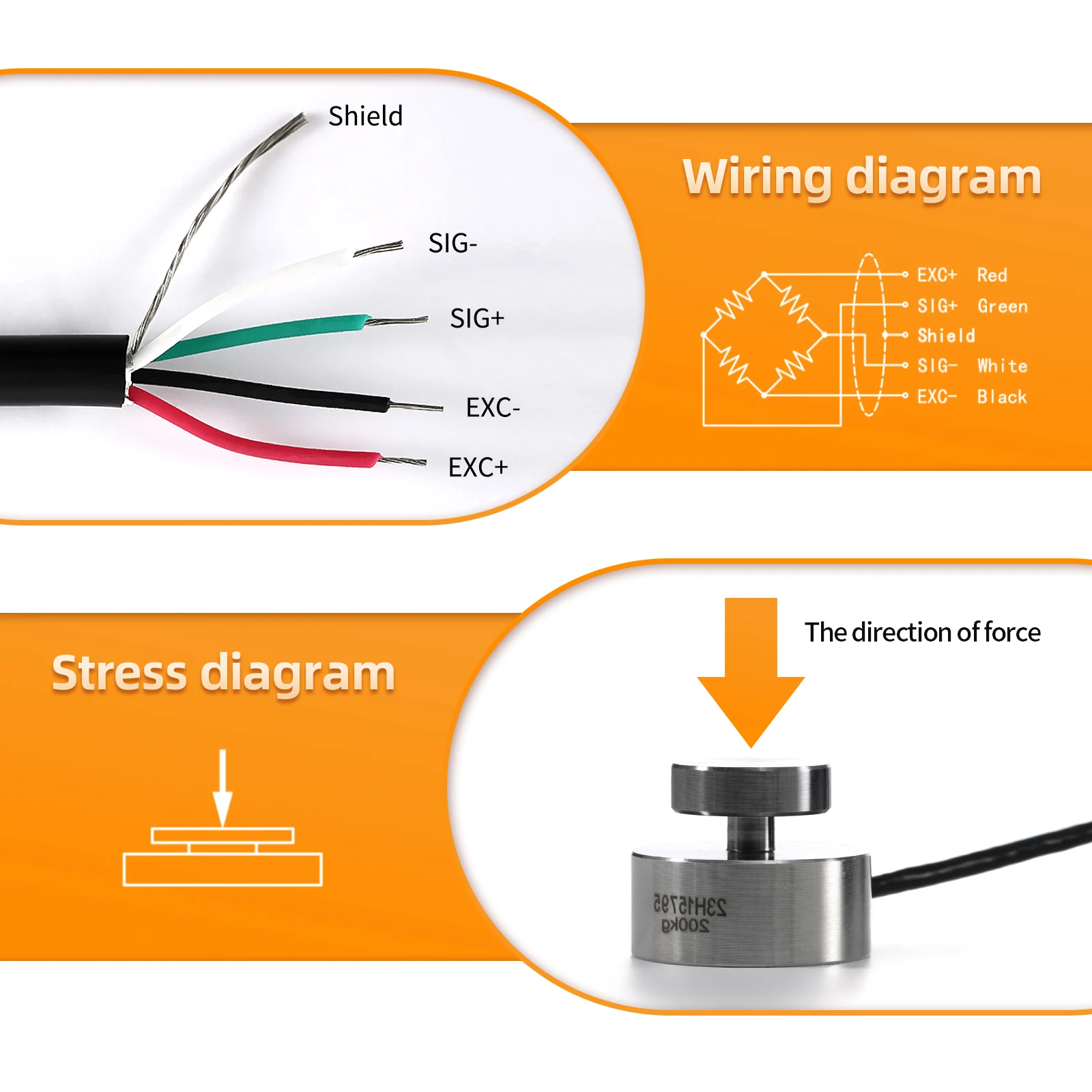 Micro Load Cell Impact Force Weight Sensor HX711 AD Module Weight Sensor Electronic Scale 100KG 200KG 500KG 1T