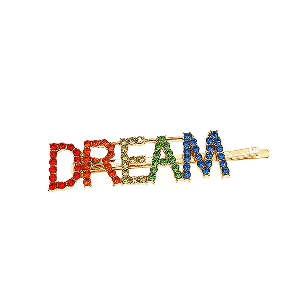 

3 Pcs Barrette Accessories Girls Hair Pins Pins Chic Words Hair Clip Words Headwear Rhinestone Barrette Fashion Stylish