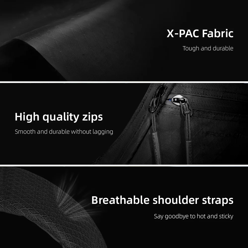 Heroic Knight Durable Sling Bag For Man Light X-pac Fabric Crossbody Bag Waterproof Travel Chest Shoulder Bag Casual Waist Pack