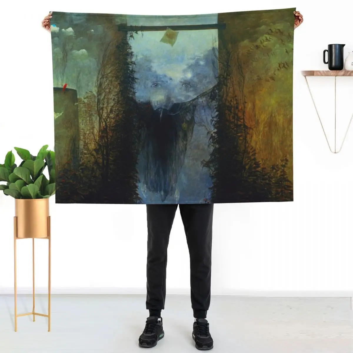 Untitled (Garden), by Zdzis?aw Beksi??ski Throw Blanket Quilt Luxury Throw Warm Flannels Decoratives Blankets