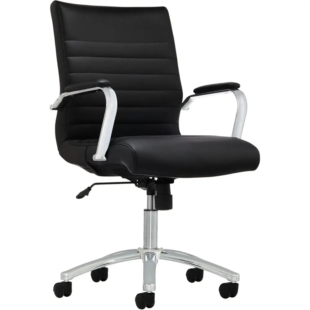 

Bonded Leather High-Back Chair in Sleek Black