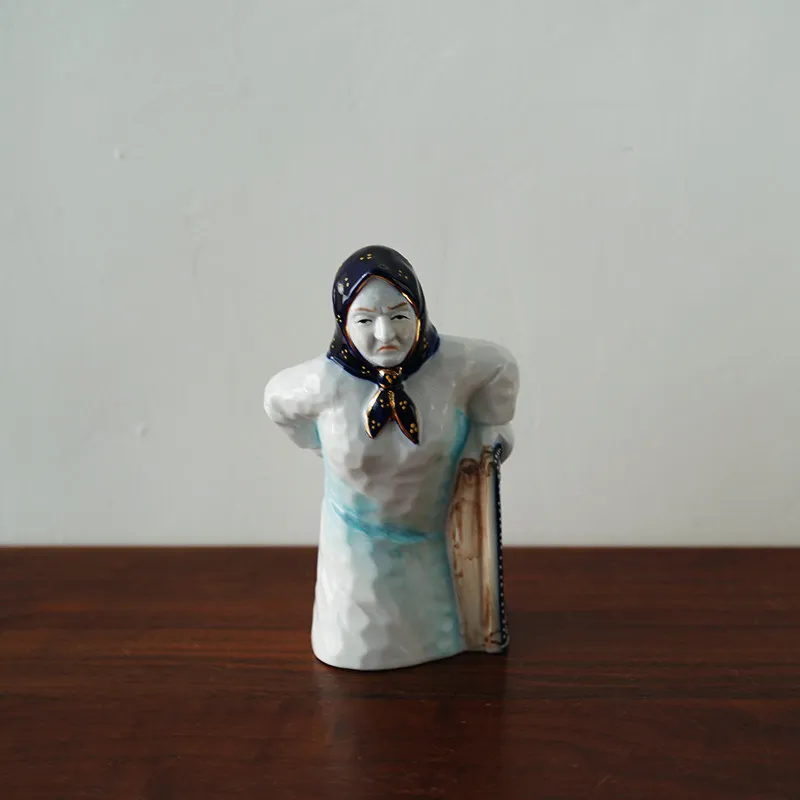 Nordic Portrait Ceramic Vase Ornaments Living Room Entrance Bedroom Old Man Statue Art Vases Display Crafts Christmas Gifts