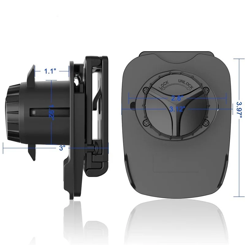 Universal Handcuff Case Open Top Secure Lock Retention & 60° Adjustable Clip - Durable Custom-Molded Polymer Material Inside