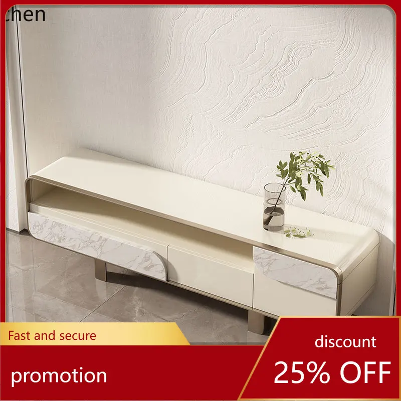 

HT light luxury marble TV cabinet coffee table combination cabinet bedroom floor cabinet