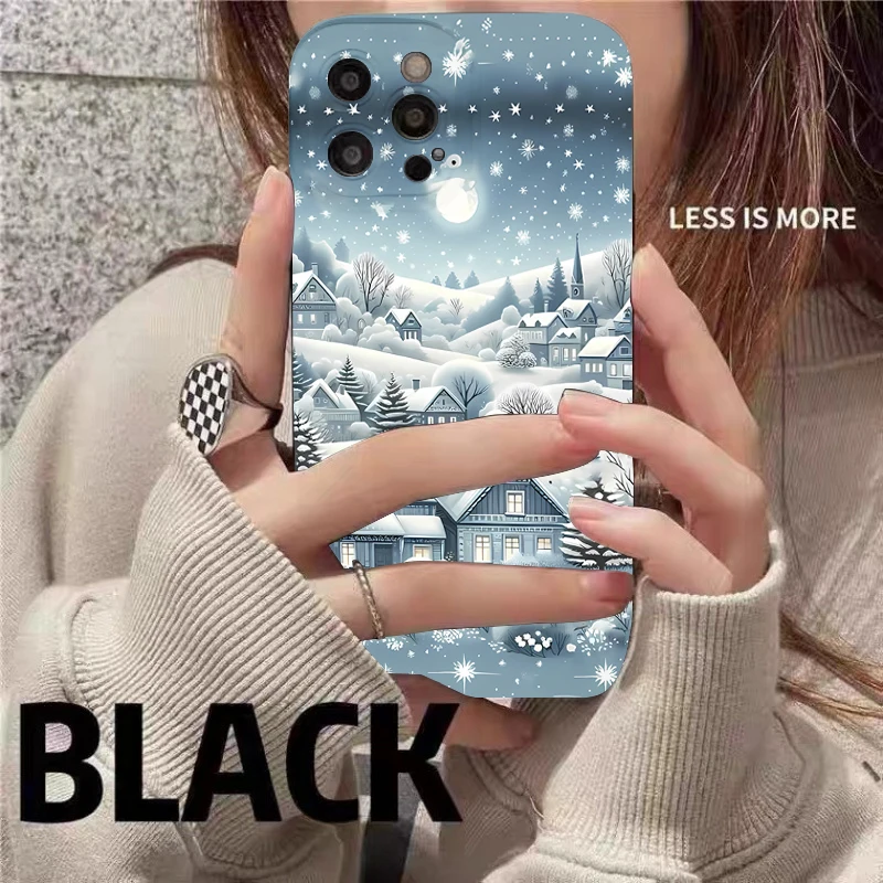 Winter Snow Moon Night Snowy Mountain Case For Samsung Galaxy S25 FE S24 S23 S22 Ultra Plus 5G A16 A26 A36 A56 A55 A54 A53 Cover