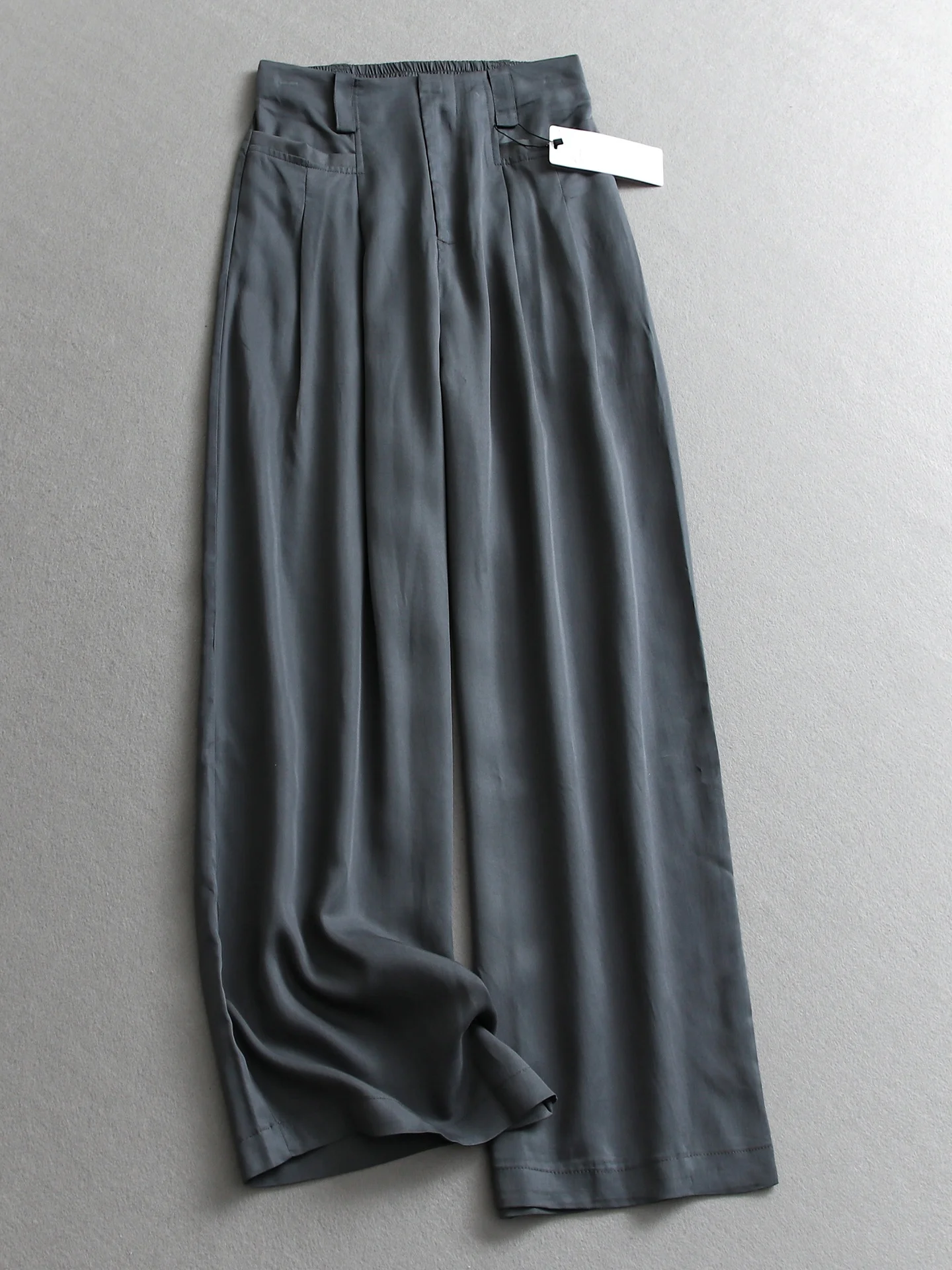 

Skin-Friendly Wide Leg Suit Pants Women Casual Pants Elastic Waist Pure Color Knife- Loose Fit Comfortable Breathable