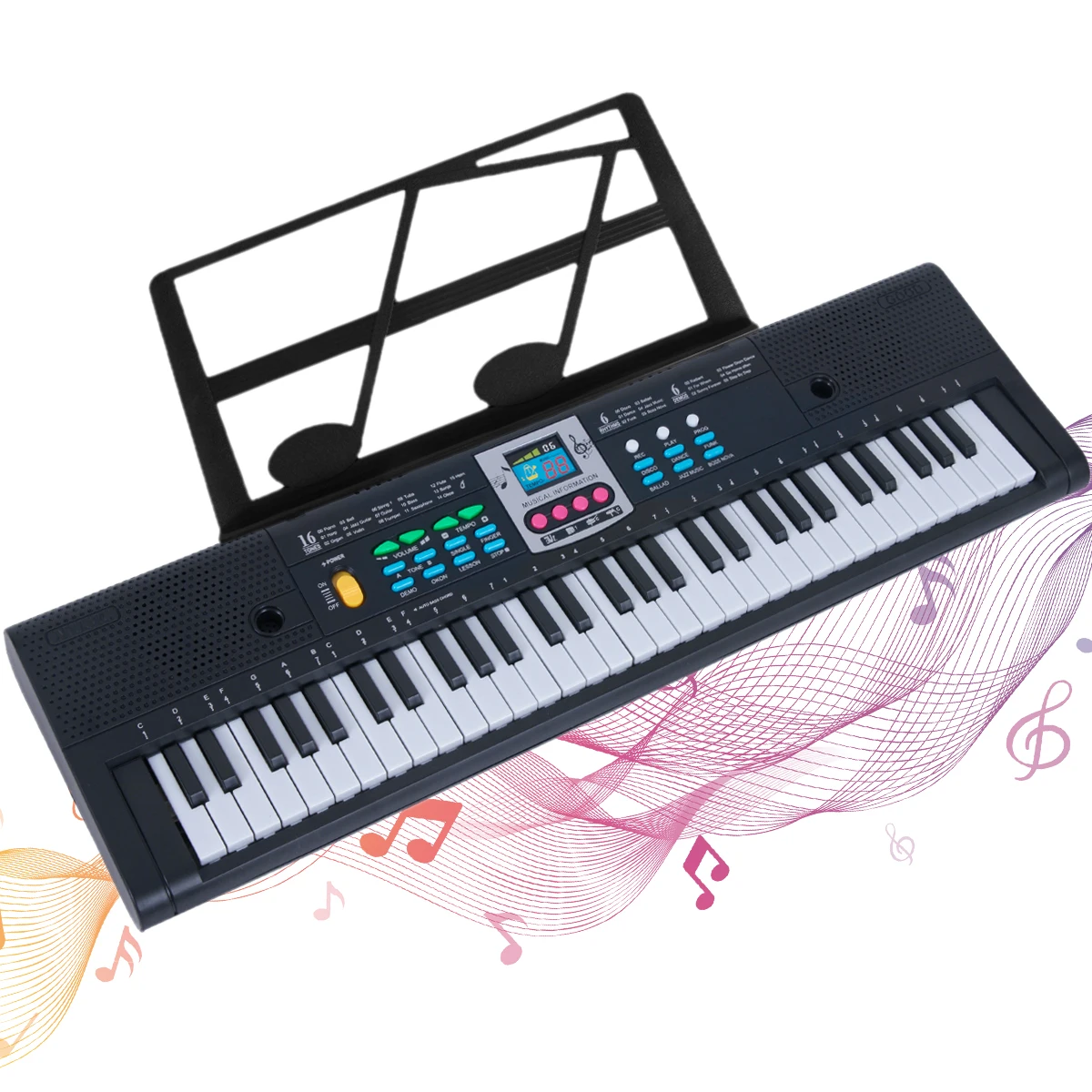 61Key Quick Start Electronic Keyboard Recording Playback Electronic Piano Musical Keyboard for Keyboard Piano Starter Kit Kids