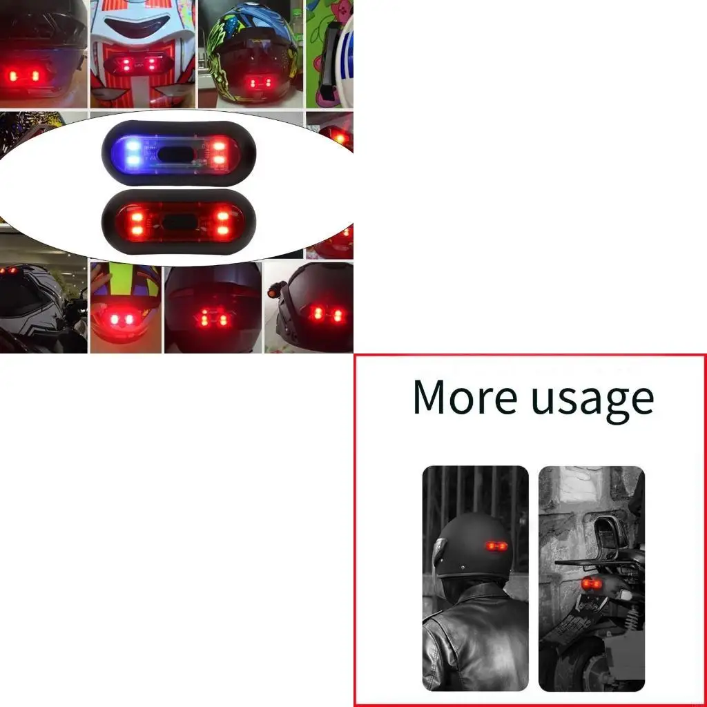 High Intensity LED Cyclists Motorcycle Helmets Light Safety Warning Rear Lamp Rechargeable Waterproof Safety Gear