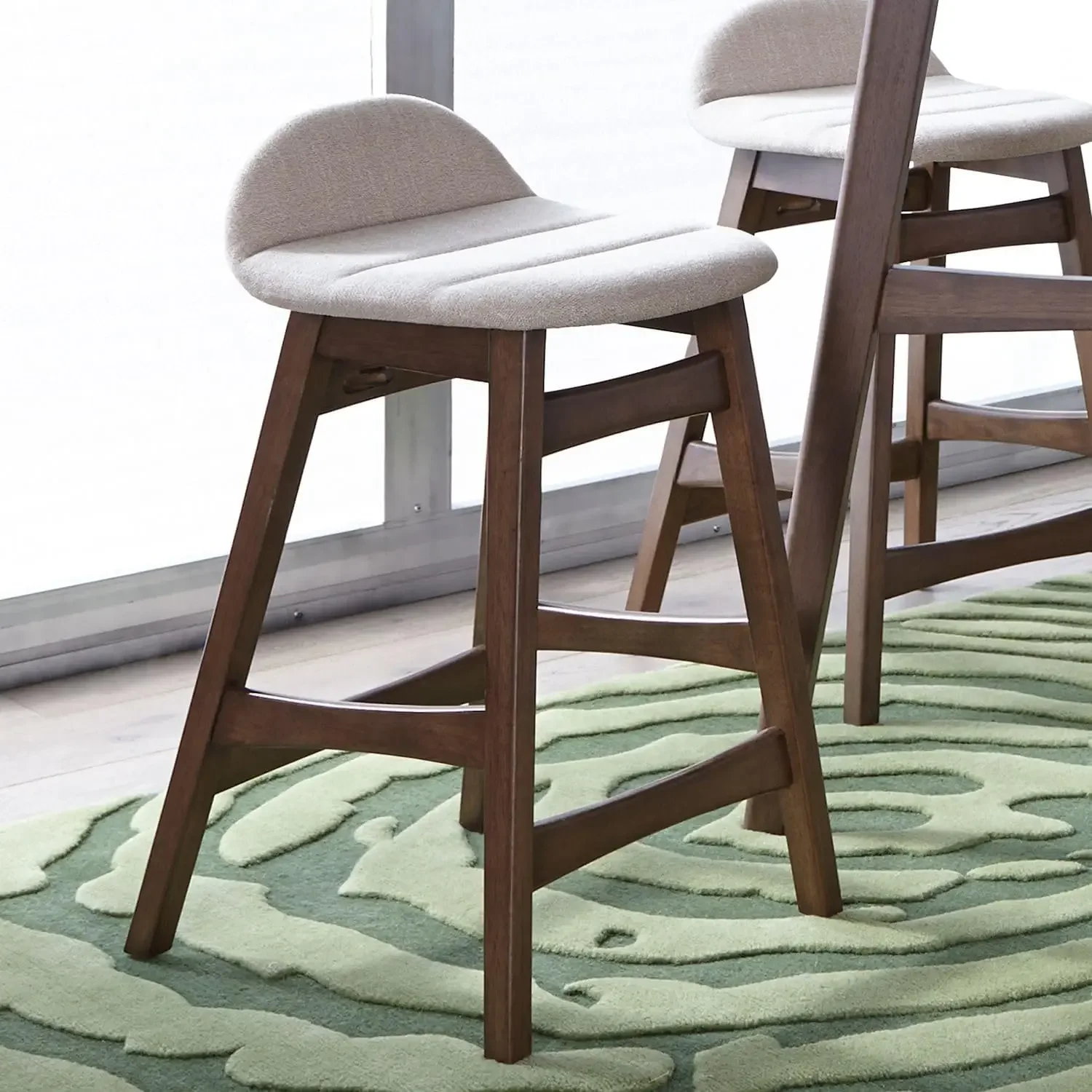 Liberty Furniture Space Savers Barstool Counter Chair W17 x D20 x H29 Light Tan, 2 Pack