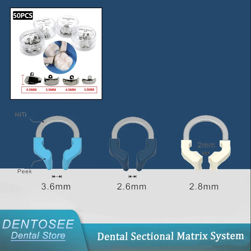 

Dental Matrix System Narrow Sectional Bands & Universal NiTi Clamping Rings