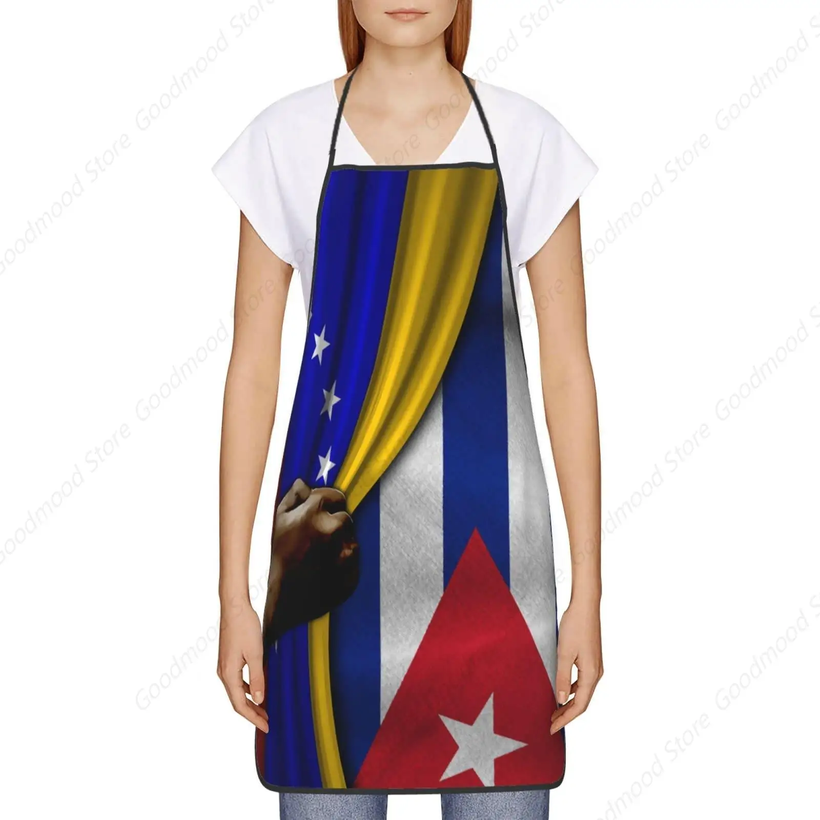 Venezuela Flags And Cuba Cuban Flag Apron For Men Women Adjustable Funny Vintage Aprons For Kitchen Cooking Bbq & Grill