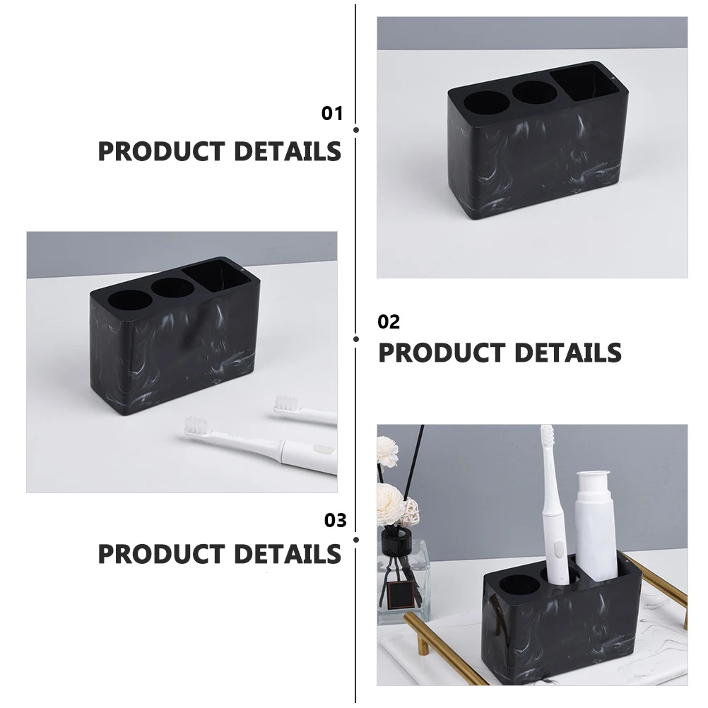

Toothbrush Holder Rack Resin Material Bathroom Accessories Storage Toothpaste Razor Stand Easy Cleaning Draining Hole Neat