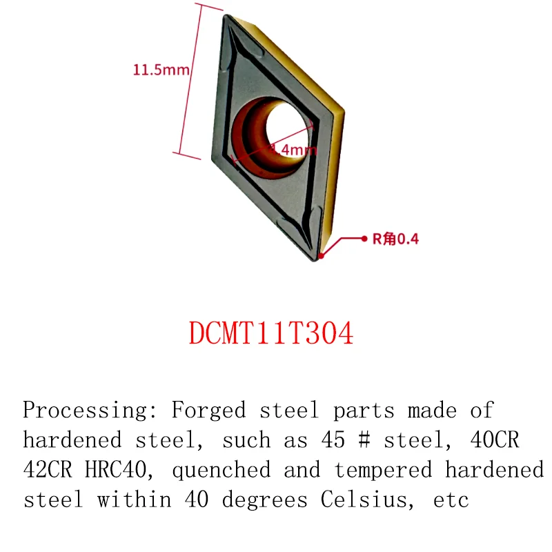 

10PCS CNC Insert 55° Diamond Turning Carbide Insert Grain inserts DCMT DCGT 070204 11T304 For Stainless Steel Aluminum