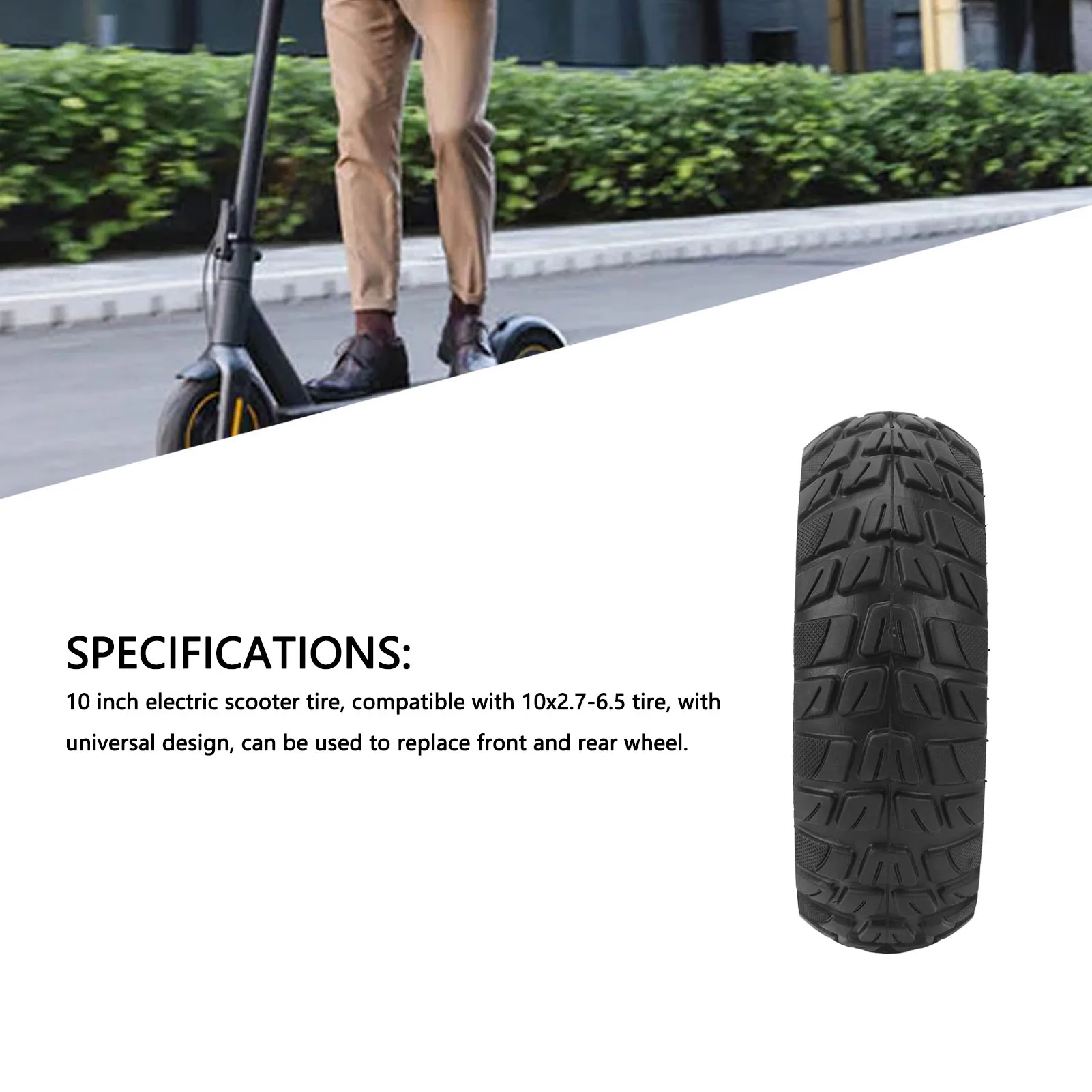 10 بوصة سكوتر كهربائي الإطارات 10x2.7 ‐ 6.5 انفجار برهان المطاط الصلبة عدم الانزلاق الإطارات سهلة التركيب لايحتاج الإطارات استبدال