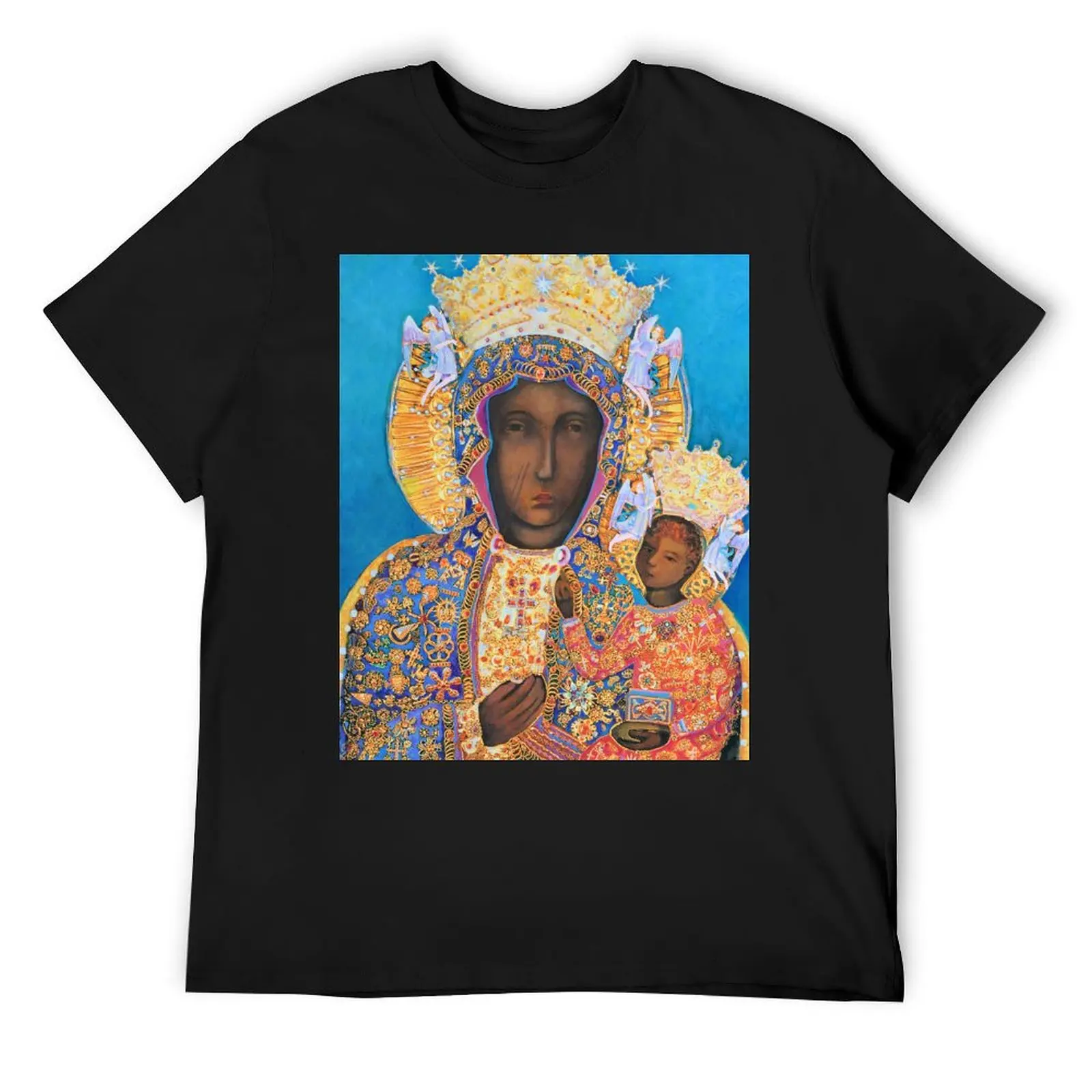 

Our Lady of Czestochowa Black Madonna Poland Virgin Mary Painting T-Shirt sweat graphic t shirt vintage blacks men clothes