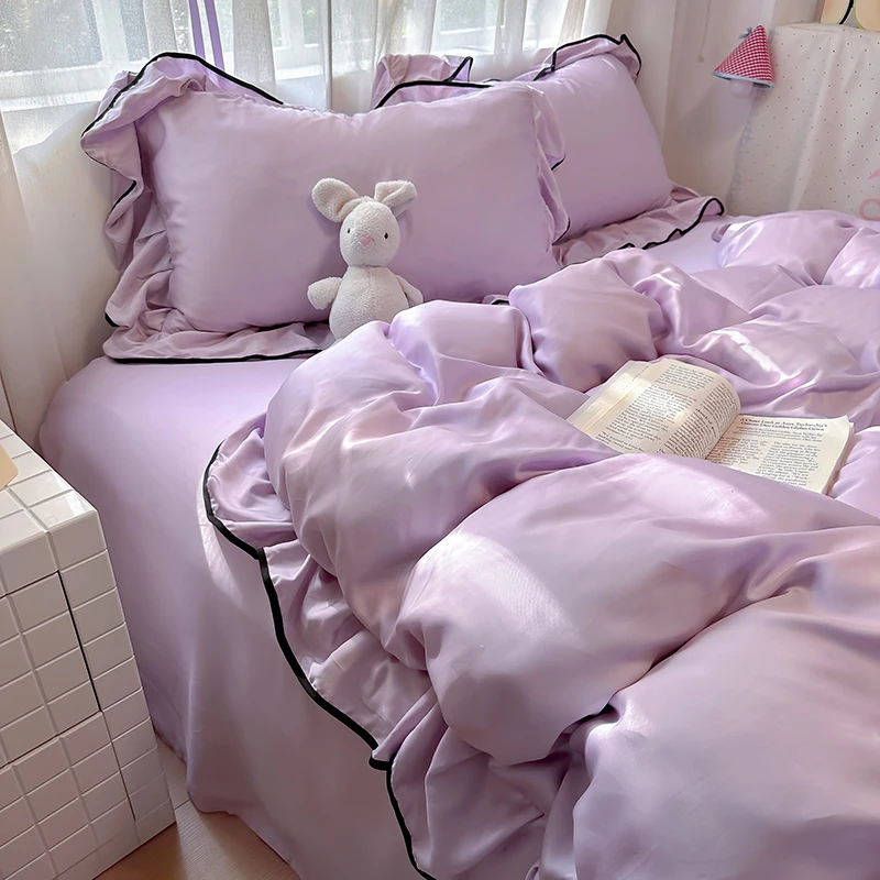 1 lace solid-color duvet cover, comfortable guest room duvet cover, simple and fashionable (excluding the core and pillowcase)