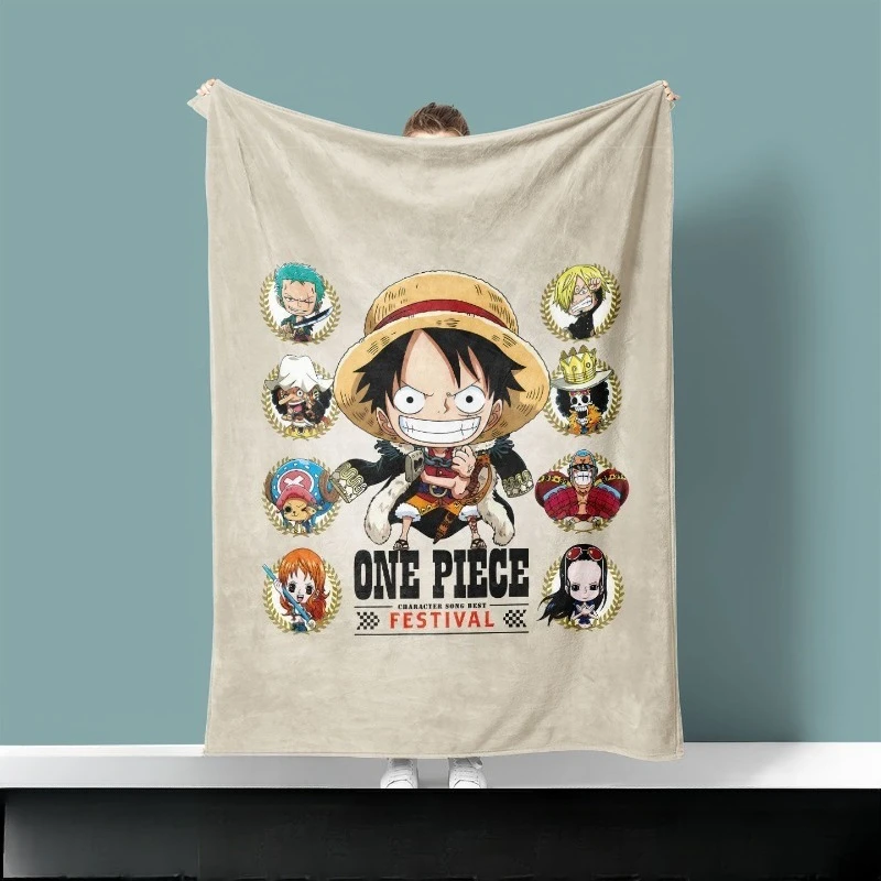 

New One Piece anime peripheral Luffy cute cartoon flannel blanket summer office nap blanket dormitory nap blanket gift wholesale