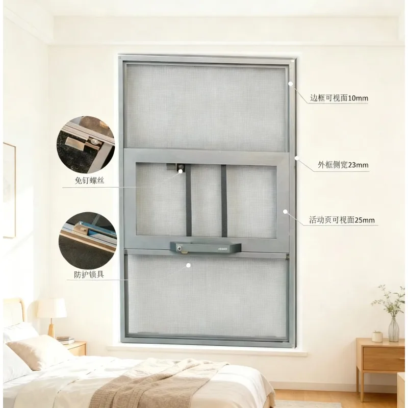 Special casement window Stainless steel 304 safety mesh sliding screen can lock left/right sliding kitchen living room window