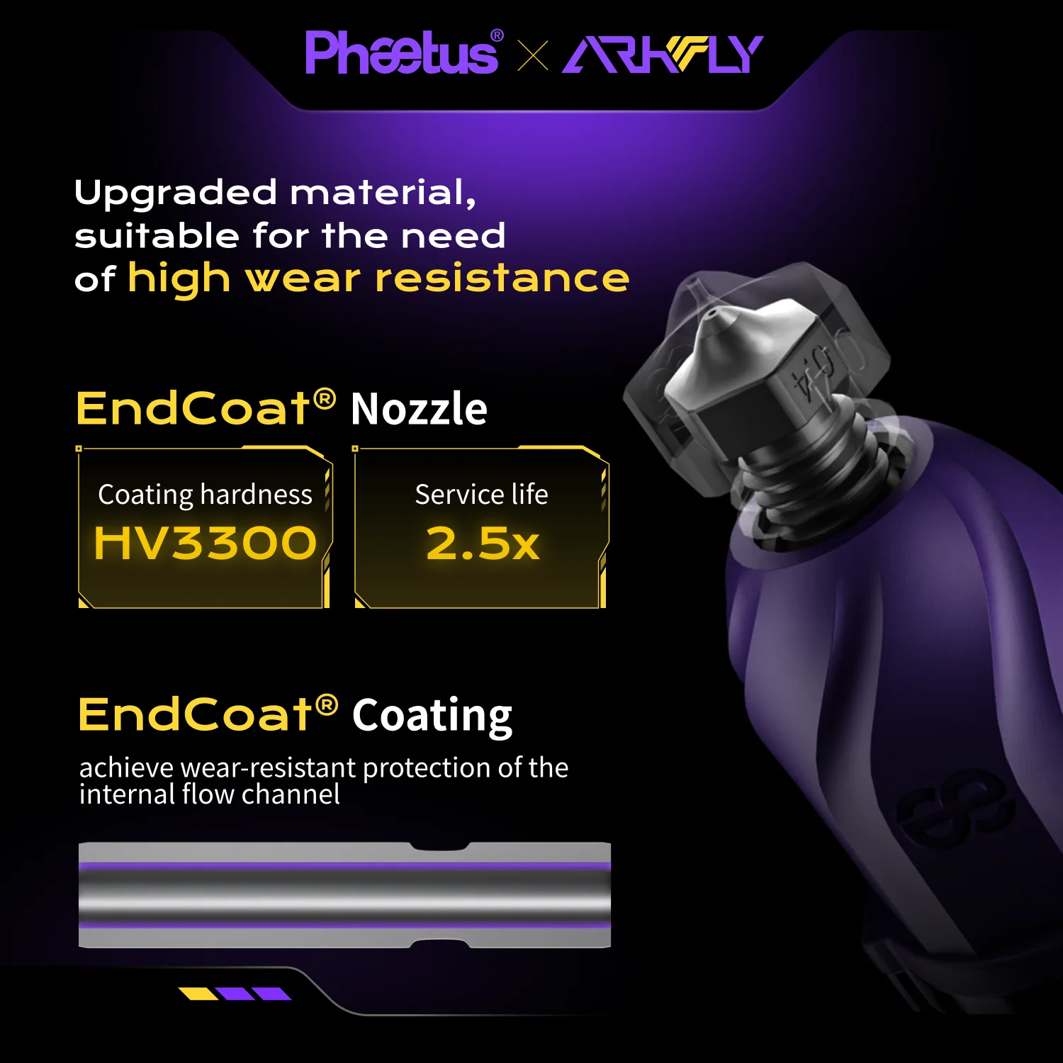 Arkfly Phaetus Conch M6 Hotend do Flashforge AD5M Pro z odłączaną powłoką końcową, dysze 0.25/0.4/0.6/0.8mm, części do drukarek 3D — zdjęcie produktu 4