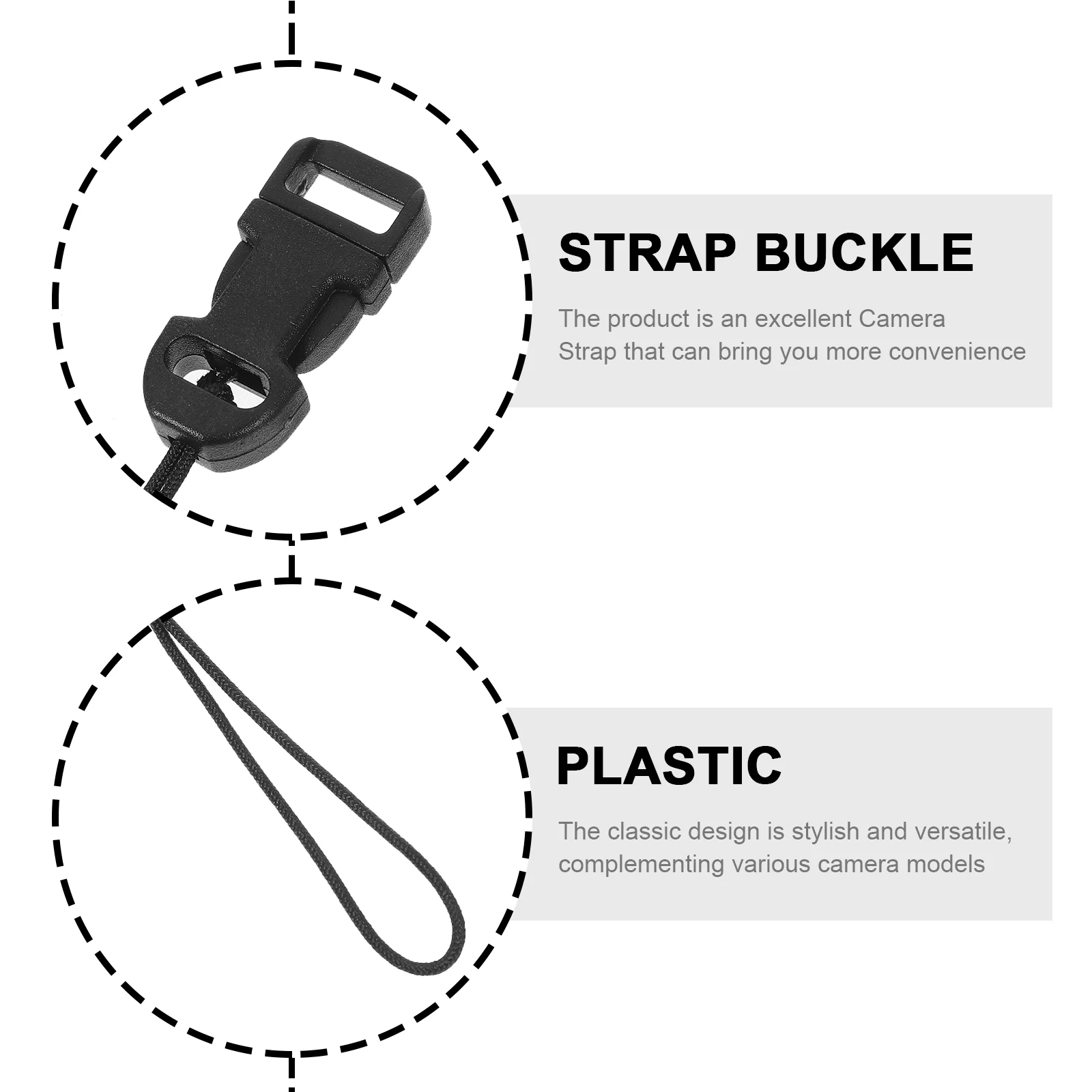 Adaptateur de sangle SLR pour appareil photo numérique à dégagement rapide, connecteur de système en plastique, boucle QD, 2 paires