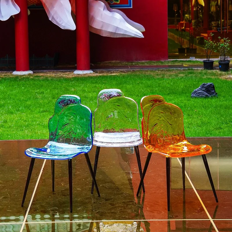 Acrylic transparent color stool high value creative home dining room back chair