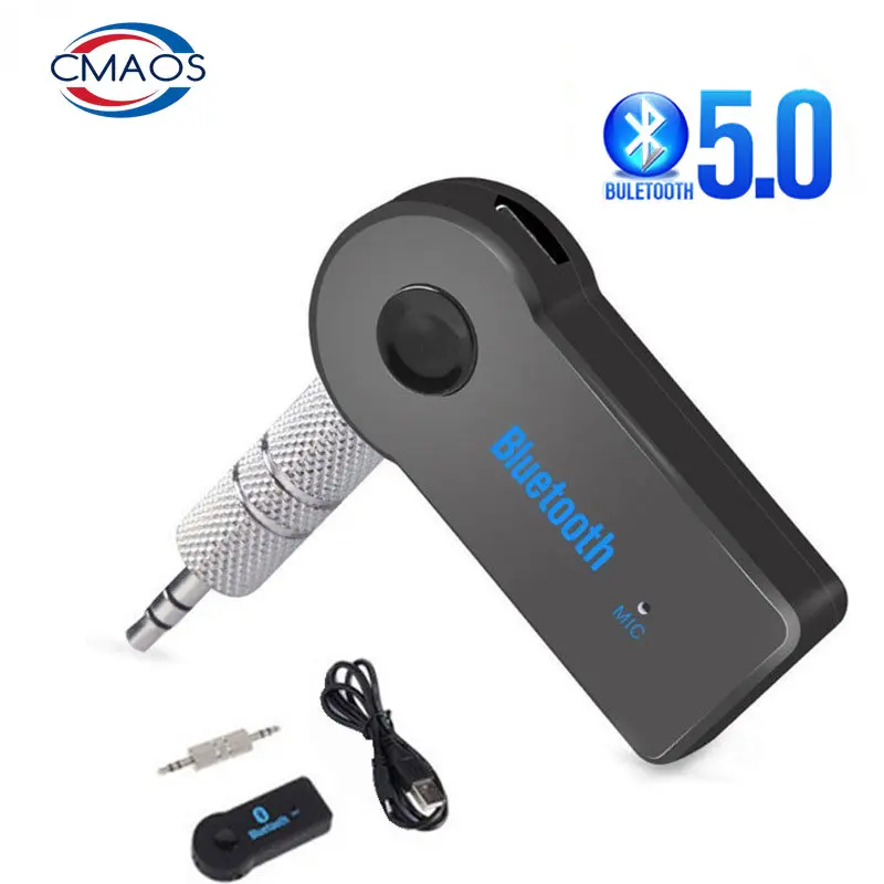 Adaptateur émetteur-récepteur sans fil Bluetooth 5.0, prise jack 3.5mm, 2 en 1, musique de voiture, audio, récepteur de téléphone de sauna, mains libres, m.com x A2dp