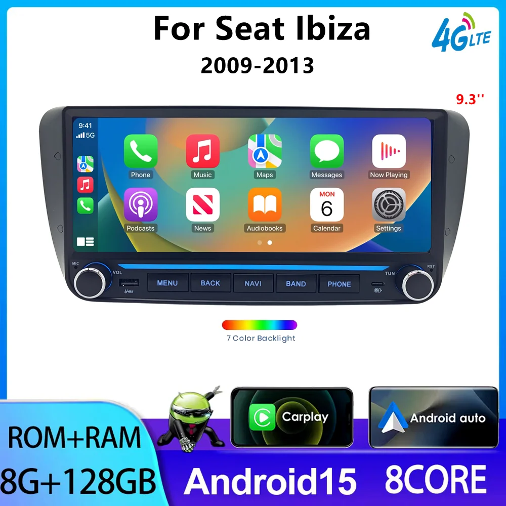 YAYP Wireless CarPlay Android Auto Autoradio Für Seat Ibiza 6J 2008 2009 2010 2011 2012 2013 GPS Navigation Multimedia Autoradio