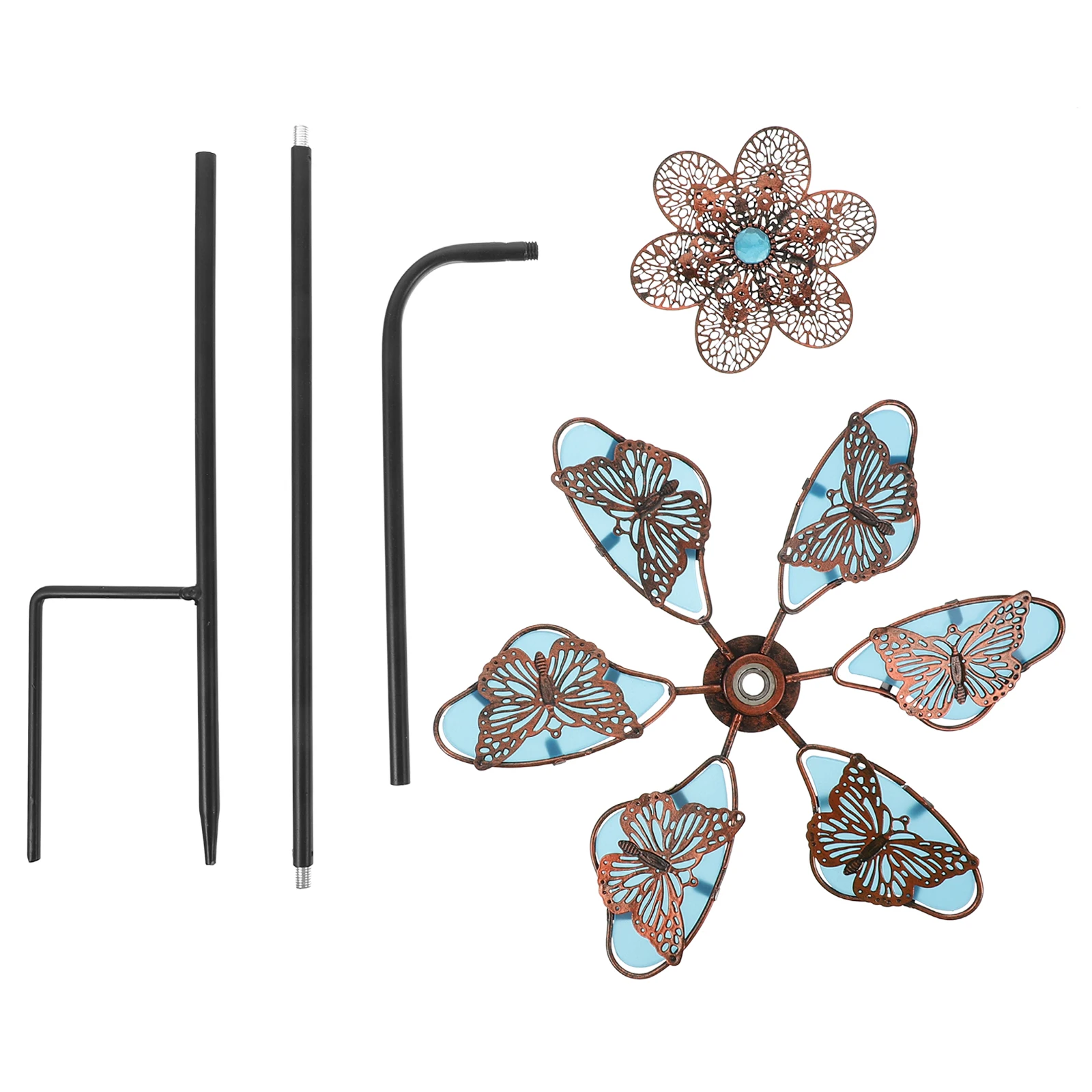 

Luminous Butterfly Windmill Iron Garden Ornament Rotating Night Windmill Ornament Light Metal Pinwheel Summer Child