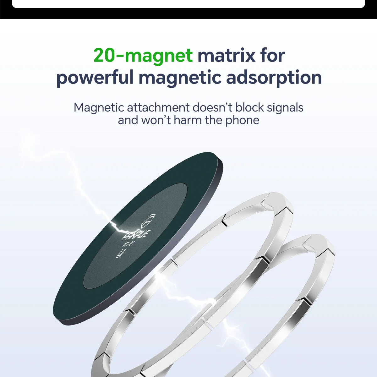 FANAUE Magnetischer Autotelefonhalter aus Aluminium, Zubehör für das Armaturenbrett des zentralen Steuerbildschirms für iPhone 14, 13, 12, Xiaomi Vivo Huaw – Detail 3