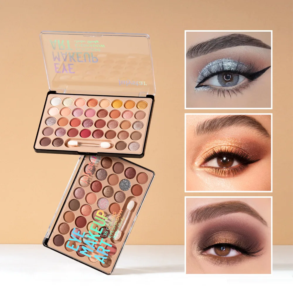 36 Colors Shimmer Eyeshadow Palette Glitter Eyeshadow, Multi-use Gold Sequins Sparkling Eye Makeup For Daily Stage Cosmetics