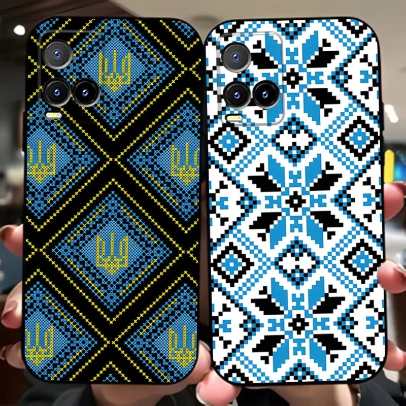 Ukrainian Pattern Phone Case For VIVO Y31 V21e V23 Y21 Y76 Y15s Y73 X60 X70 X80 Y33s T1 IQOO 9 U5 U5x Pro Plus Cover