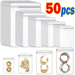 10/50pcs Thicken PVC Jewelry Package Bags Transparent Anti-Oxidation Organizer Display Packaging Storage Self Sealing Pouches