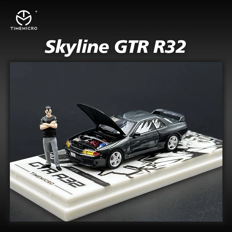 In Stock TM 1:64 Skyline GTR R32 Caricature Diecast Diorama Car Model Collection Toy Time Micro