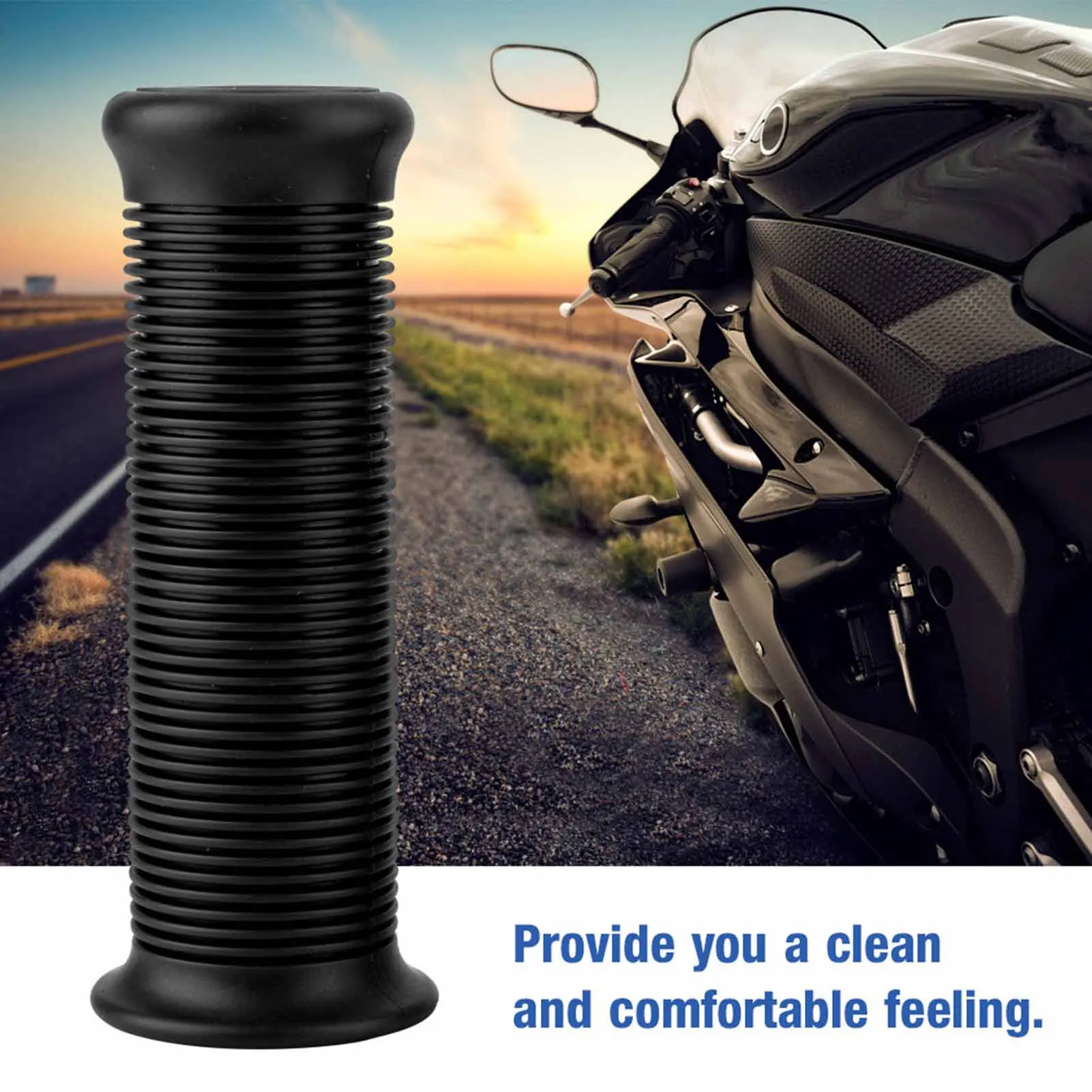 1 Pair of 1inch 25mm / 1.1inch 28mm Universal Motorcycle Vintage TPU Handle Handlebar Grip Dark Brown Red White