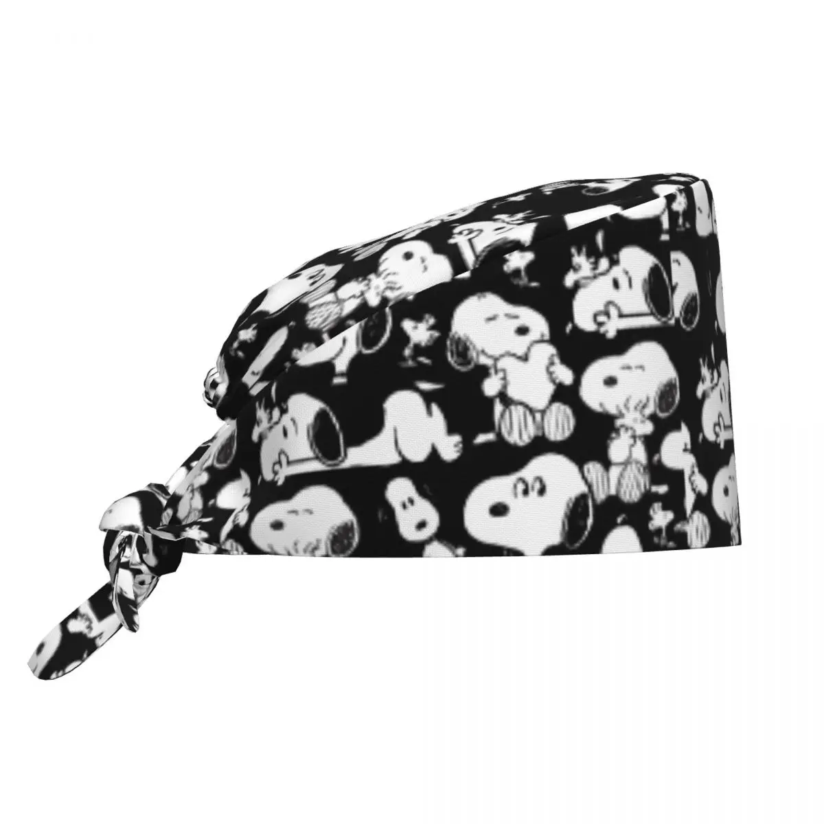 Snoopy woodstock corações rosa padrão beleza animal de estimação veterinária boné cirúrgico laboratório médico spa bonés de trabalho chapéu vintage masculino feminino     Tampas Esfoliantes