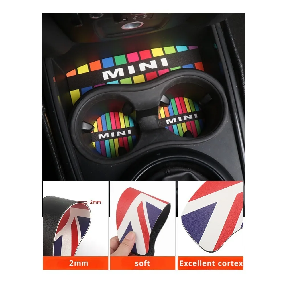 Personalized Car Cup Holder Leather Mat For Mini F55 F56 F57 F54 F60