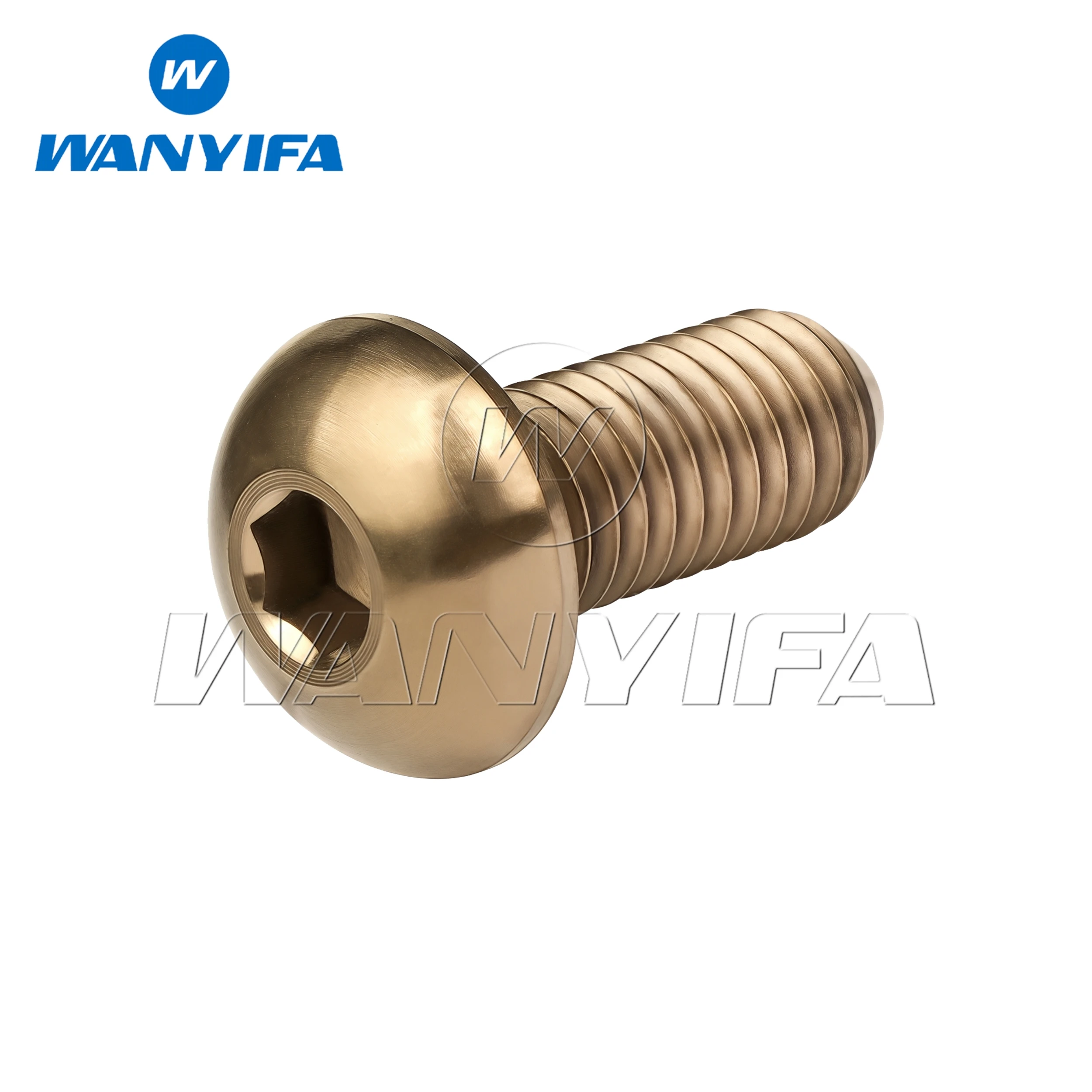 Wanyifa Titanium Bolt M4x6 8 10 12 15 20mm Button Allen Key Umbrella Head TI ScrewS for Bicycle