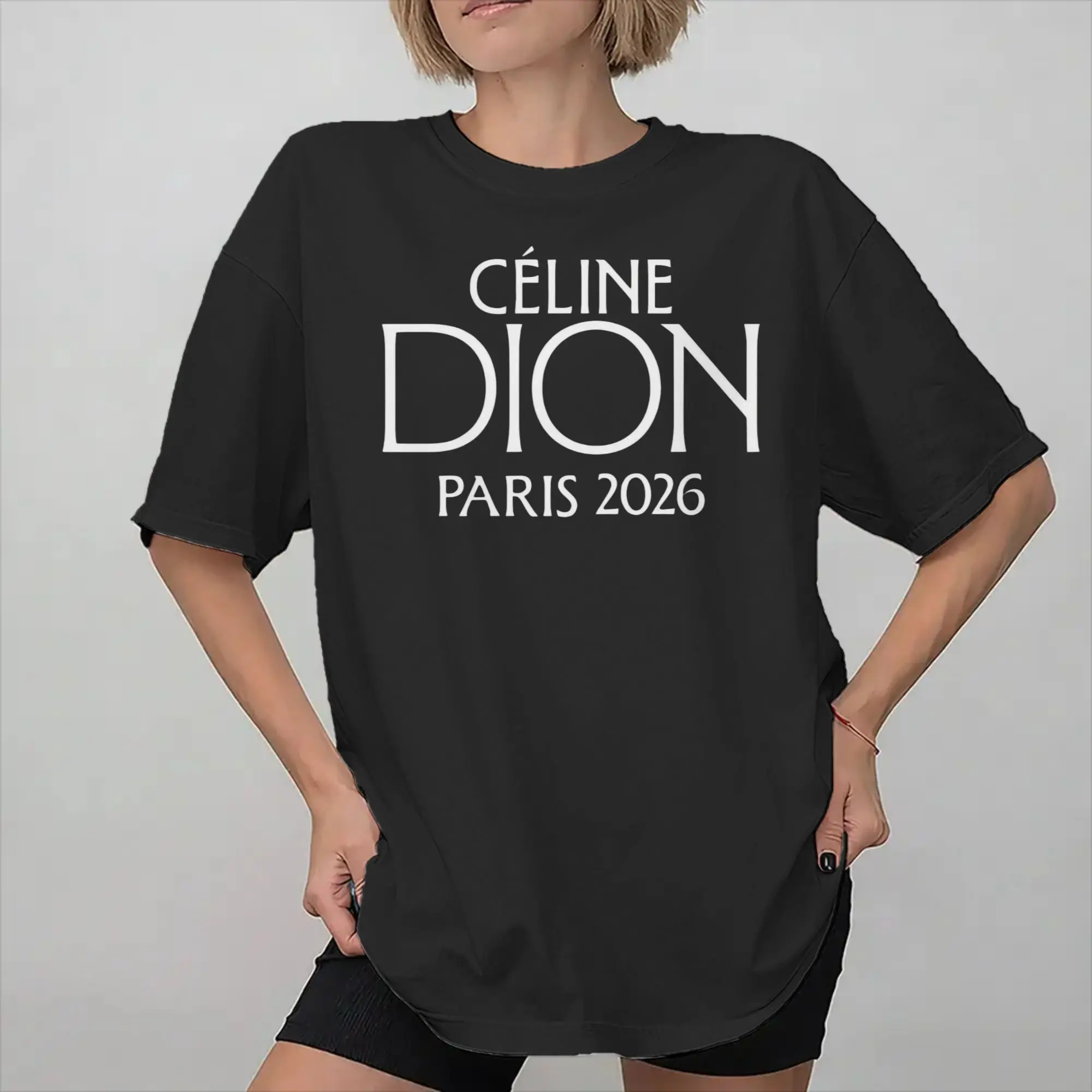 2026 Trend Celine Dion Paris 2026 Tour T Shirt Unisex Singer Concert Graphic Tee Casual Short Sleeve Music Fan Tops