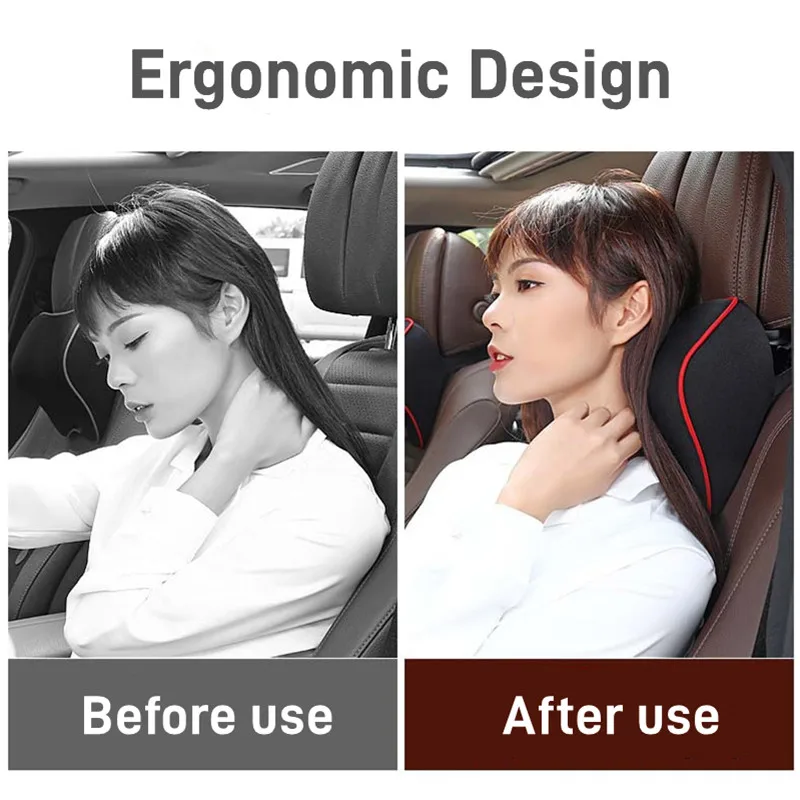 Car Neck Headrest Pillow Cushion Auto Seat Head Support Neck Protector Automobiles Seat Neck Rest 3D Memory Cotton