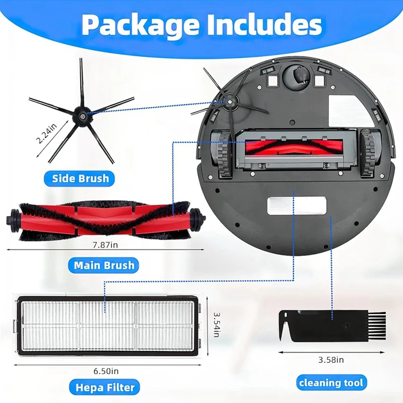 로보락 Q5 Q5 + Q5 플러스 로봇 진공 청소기용 예비 액세서리 키트, 메인 사이드 브러시 헤파 필터 교체 부품