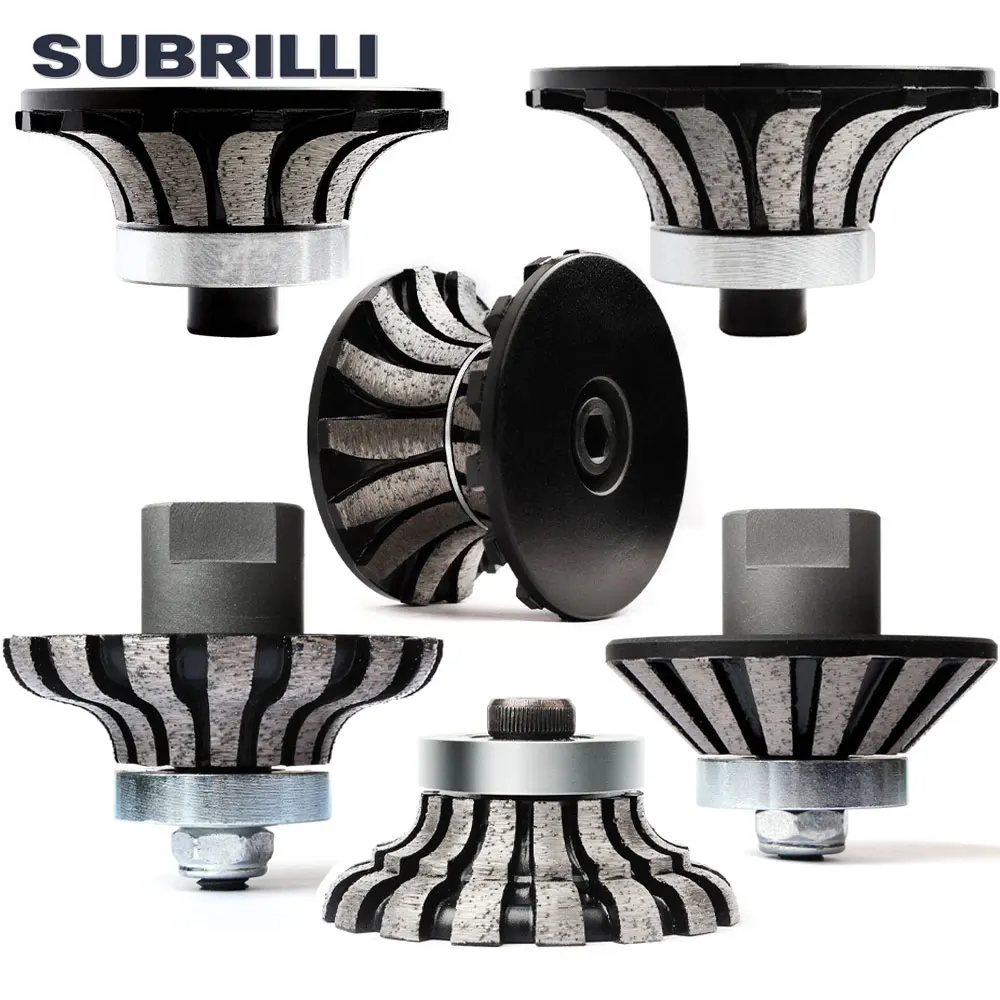 Subrilli e20/f20/o20/a30/v30 diamante perfil roda moagem roteador bit demi bullnose borda ferramenta de corte abrasivo