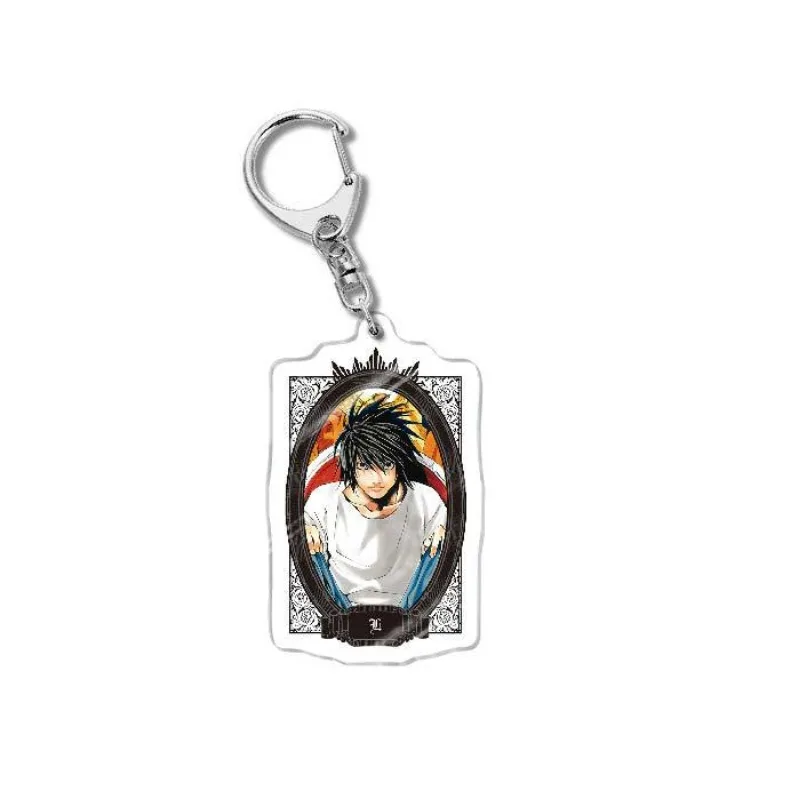 Anime Death Note Acrylic Keychain Figures L·Lawliet Yagami Light Key Chain Pendant Backpack Accessories Ornament Women Men Gift