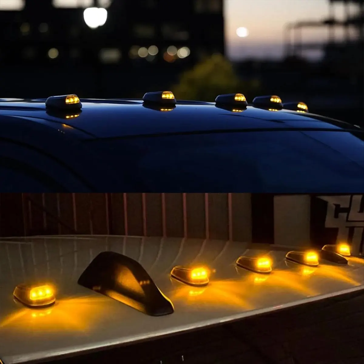 #94X Automotive Parts & Accessories,9 LED Car Cab Roof Marker Lights for Truck SUV LED DC 12V Car Lights (Black)