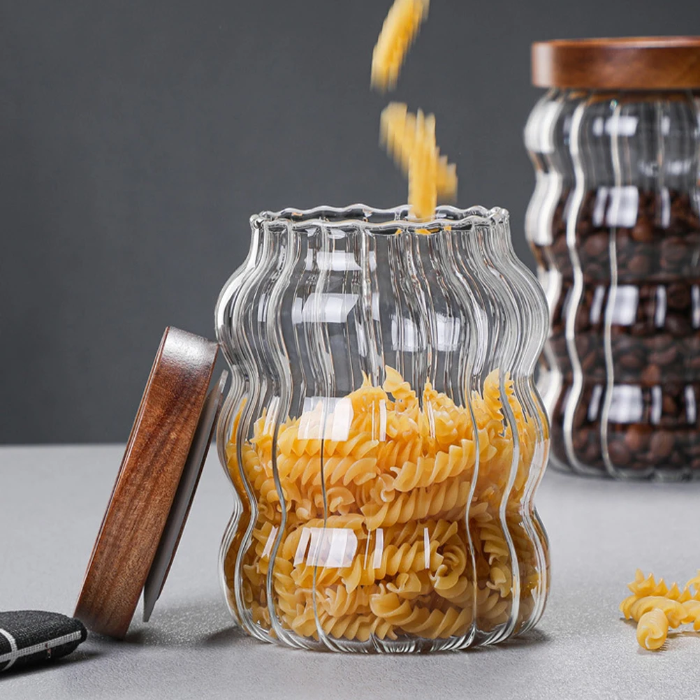

3 Pcs Airtight Tea Food Storage Jars Glass Container Coffee Bean with Lids