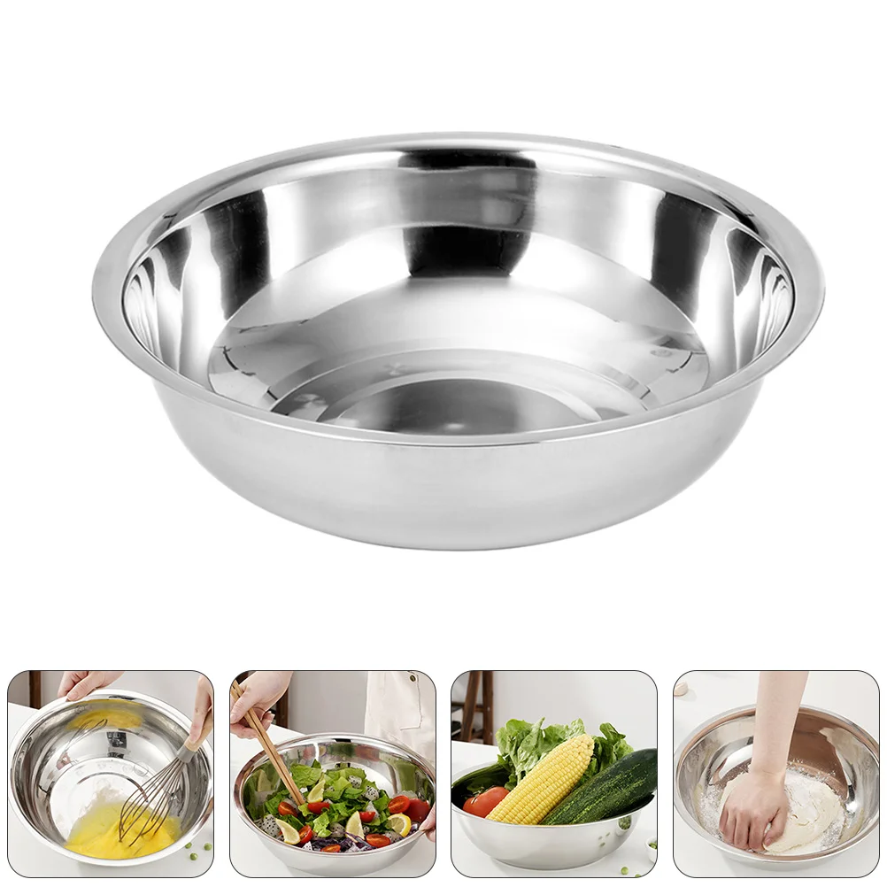 Washing up Bowl Stainless Steel Basin Kitchen Tableware Salad Child Bowls Pasta